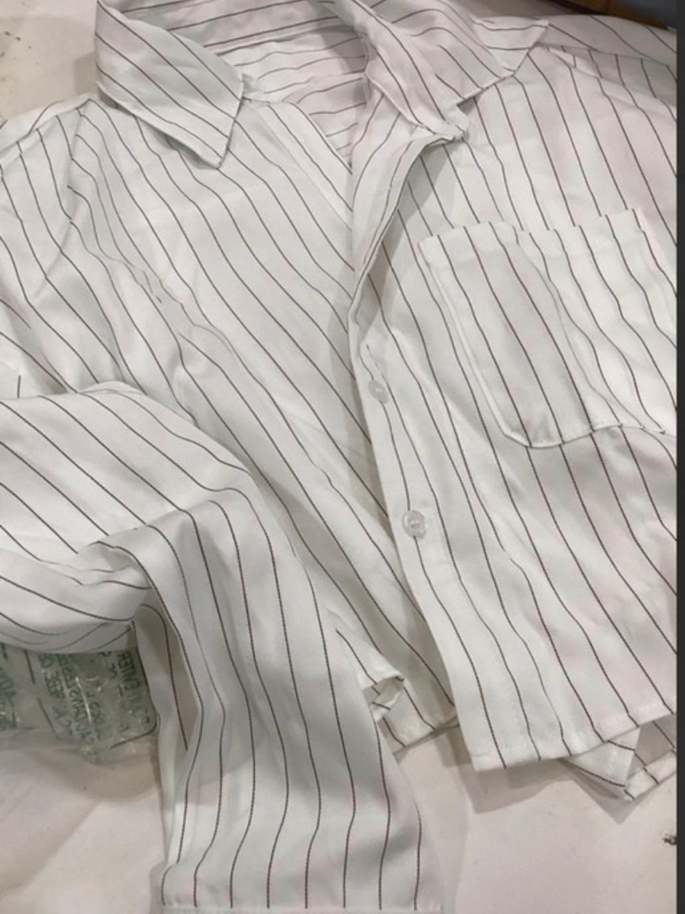 Women's Casual Long Sleeve Button Down Shirts Blouse Crop Top Small